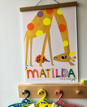 Load image into Gallery viewer, Giraffe Personalised Name Print