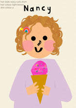 Load image into Gallery viewer, Ice cream Girl Portrait Print- click to customise!
