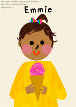 Load image into Gallery viewer, Ice cream Girl Portrait Print- click to customise!