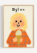 Load image into Gallery viewer, Ice cream Boy Portrait Print- click to customise!