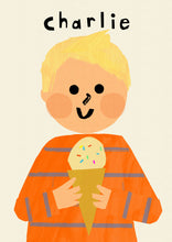 Load image into Gallery viewer, Ice cream Boy Portrait Print- click to customise!