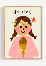 Load image into Gallery viewer, Ice cream Girl with Daisy's Portrait Print- click to customise!