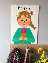 Load image into Gallery viewer, Ice cream Girl with Daisy's Portrait Print- click to customise!