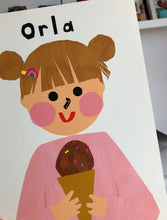 Load image into Gallery viewer, Ice cream Girl Portrait Print- click to customise!