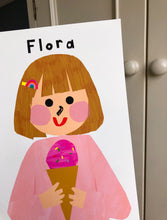 Load image into Gallery viewer, Ice cream Girl Portrait Print- click to customise!