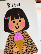 Load image into Gallery viewer, Ice cream Girl Portrait Print- click to customise!