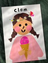 Load image into Gallery viewer, Ice cream Girl with Daisy's Portrait Print- click to customise!