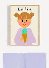 Load image into Gallery viewer, Ice cream Girl Portrait Print- click to customise!