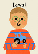 Load image into Gallery viewer, Tractor Boy Portrait Print- click to customise!