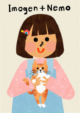 Load image into Gallery viewer, Cat Girl Portrait Print- click to customise!