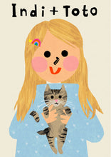 Load image into Gallery viewer, Cat Girl Portrait Print- click to customise!