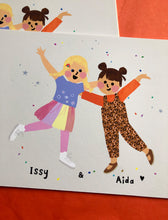 Load image into Gallery viewer, Best Friends/ Family bespoke portrait- send me your photo's to draw from!
