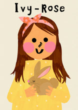 Load image into Gallery viewer, Bunny Girl Portrait Print- click to customise!