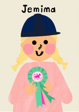 Load image into Gallery viewer, Horse riding Girl Portrait Print- click to customise!