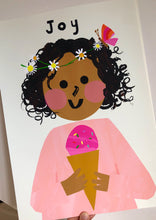 Load image into Gallery viewer, Ice cream Girl with Daisy's Portrait Print- click to customise!