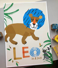 Load image into Gallery viewer, Lion Personalised Name Print