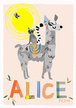 Load image into Gallery viewer, Llama Personalised Name Print