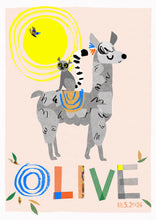 Load image into Gallery viewer, Llama Personalised Name Print