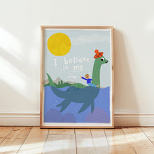 Load image into Gallery viewer, 'I believe in me- Loch Ness Monster' Personalised Giclee Print