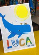 Load image into Gallery viewer, Whale Personalised Name Print
