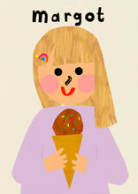 Load image into Gallery viewer, Ice cream Girl Portrait Print- click to customise!