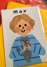 Load image into Gallery viewer, Cat Boy Portrait Print- click to customise!