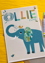 Load image into Gallery viewer, Elephant Personalised Name Print-Mint