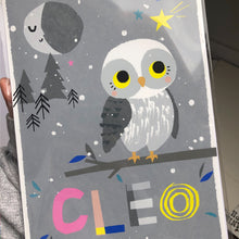 Load image into Gallery viewer, Owl Personalised Name Print