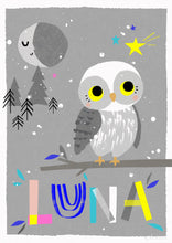 Load image into Gallery viewer, Owl Personalised Name Print