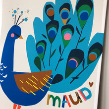 Load image into Gallery viewer, Peacock Personalised Name Print