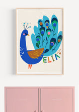 Load image into Gallery viewer, Peacock Personalised Name Print