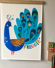 Load image into Gallery viewer, Peacock Personalised Name Print