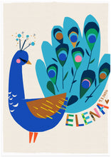 Load image into Gallery viewer, Peacock Personalised Name Print