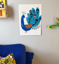 Load image into Gallery viewer, Peacock Personalised Name Print