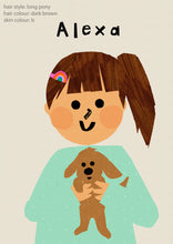 Load image into Gallery viewer, Puppy Girl Portrait Print- click to customise!