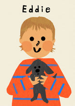 Load image into Gallery viewer, Puppy Boy Portrait Print- click to customise!