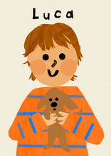 Load image into Gallery viewer, Puppy Boy Portrait Print- click to customise!