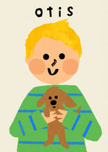 Load image into Gallery viewer, Puppy Boy Portrait Print- click to customise!
