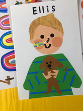 Load image into Gallery viewer, Puppy Boy Portrait Print- click to customise!