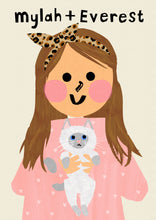 Load image into Gallery viewer, Cat Girl Portrait Print- click to customise!