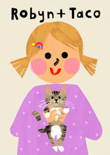 Load image into Gallery viewer, Cat Girl Portrait Print- click to customise!