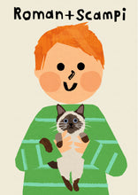 Load image into Gallery viewer, Cat Boy Portrait Print- click to customise!