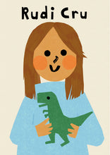 Load image into Gallery viewer, Dino Boy Portrait Print- click to customise!