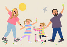 Load image into Gallery viewer, Best Friends/ Family bespoke portrait- send me your photo's to draw from!