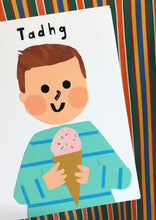 Load image into Gallery viewer, Ice cream Boy Portrait Print- click to customise!