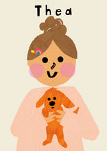 Load image into Gallery viewer, Puppy Girl Portrait Print- click to customise!
