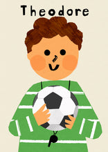 Load image into Gallery viewer, Football Boy Portrait Print- click to customise!