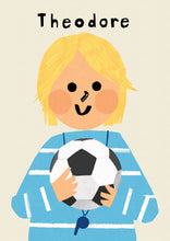 Load image into Gallery viewer, Football Boy Portrait Print- click to customise!