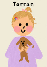 Load image into Gallery viewer, Puppy Girl Portrait Print- click to customise!