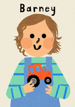 Load image into Gallery viewer, Tractor Boy Portrait Print- click to customise!